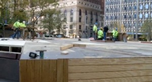 Stage floor placed at Pittsburgh Creche